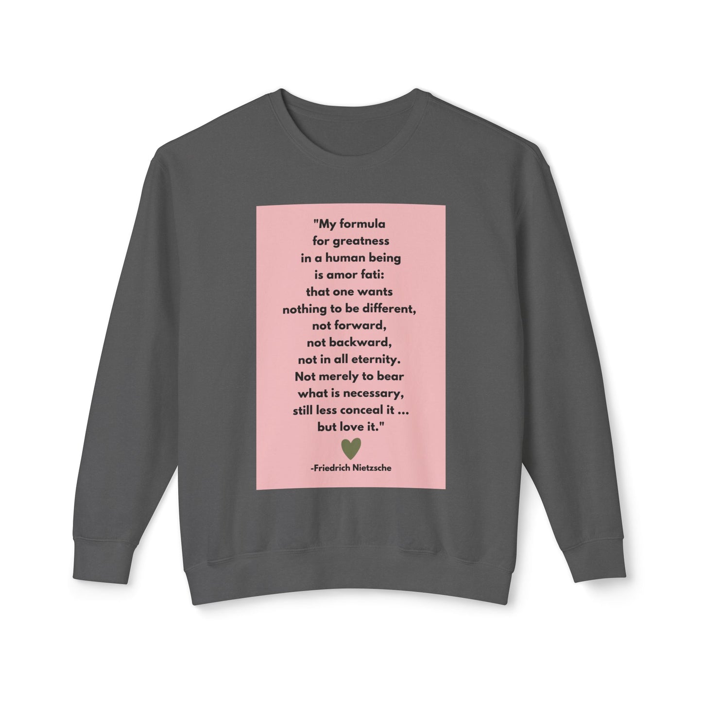 Amor Fati - Formula For Greatness -  Cozy Ring-Spun Sweatshirt For Brooding Existentialists