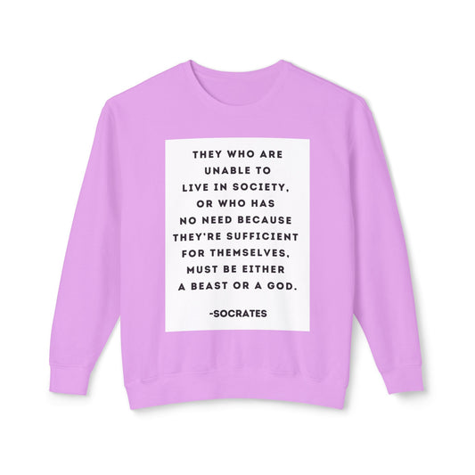 Socrates - Beast or God - Cozy Ring-Spun Sweatshirt For Suffragettes