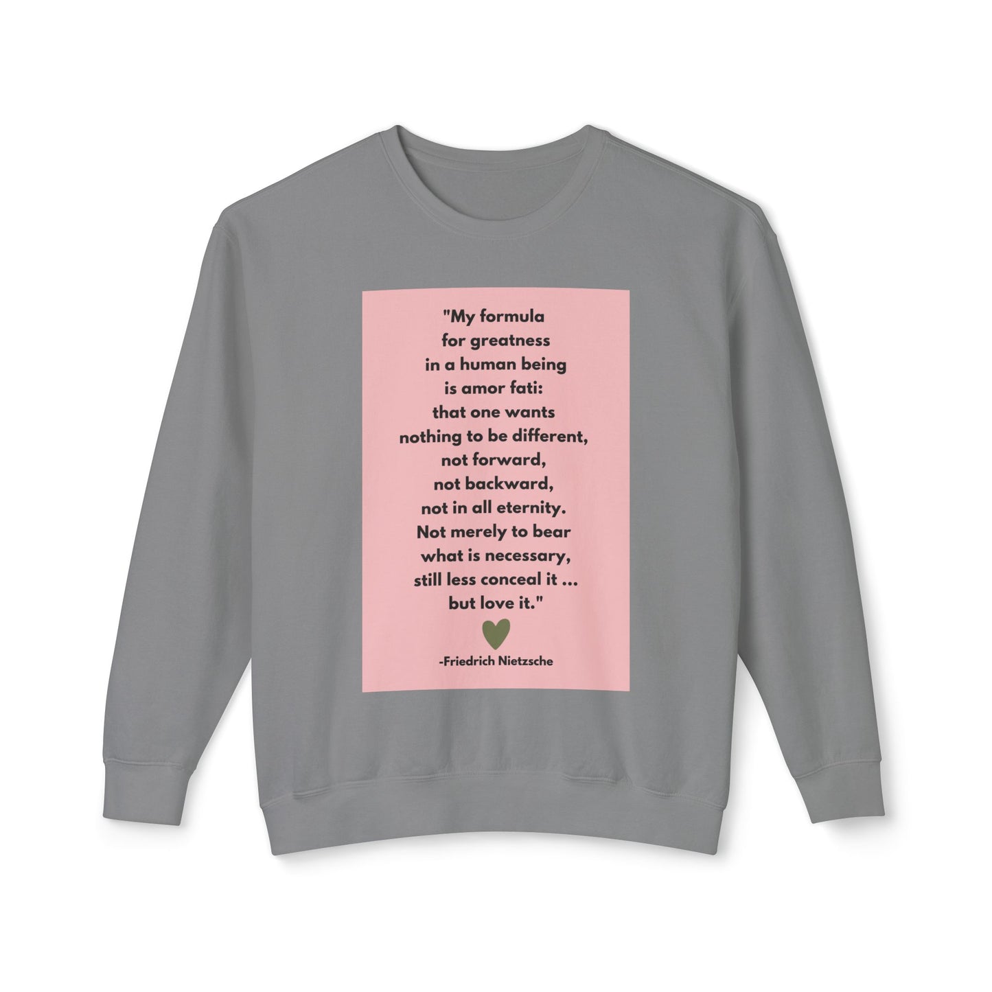 Amor Fati - Formula For Greatness -  Cozy Ring-Spun Sweatshirt For Brooding Existentialists