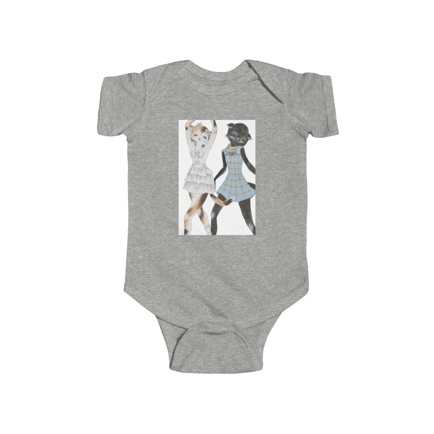 LouLou & Cyd - Dancing Kitties - Cotton Jersey Bodysuit for Dancing Babies