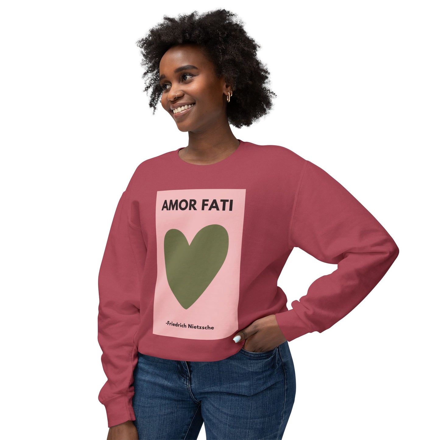 Amor Fati - Amor Fati - Love of Fate -  Cozy Ring-Spun Sweatshirt For Brooding Existentialists