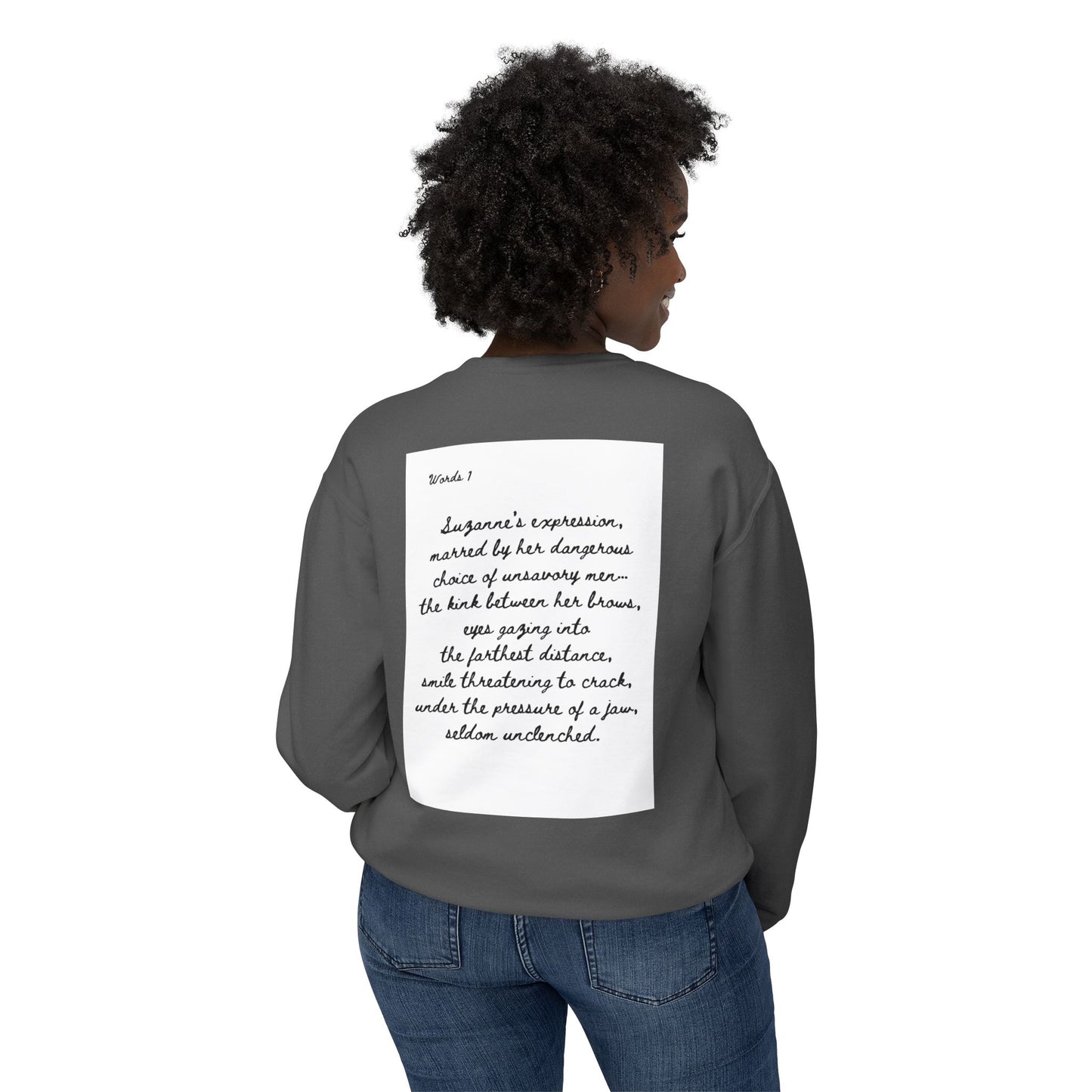 Dark Squiggles & Prose 1 by R. Gallay - Cozy Unisex Crewneck Sweatshirt For Days of Ennui