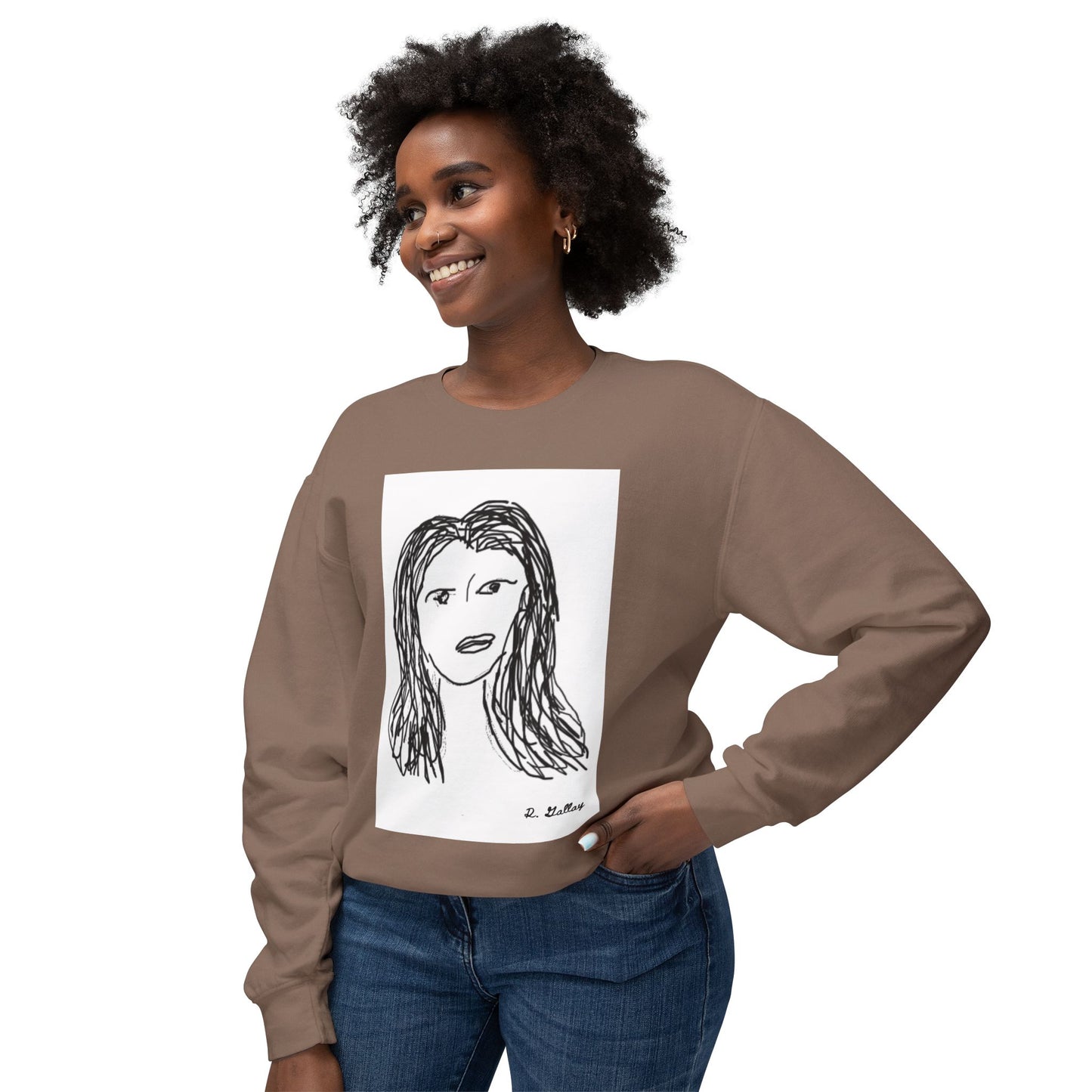 Dark Squiggles & Prose 1 by R. Gallay - Cozy Unisex Crewneck Sweatshirt For Days of Ennui