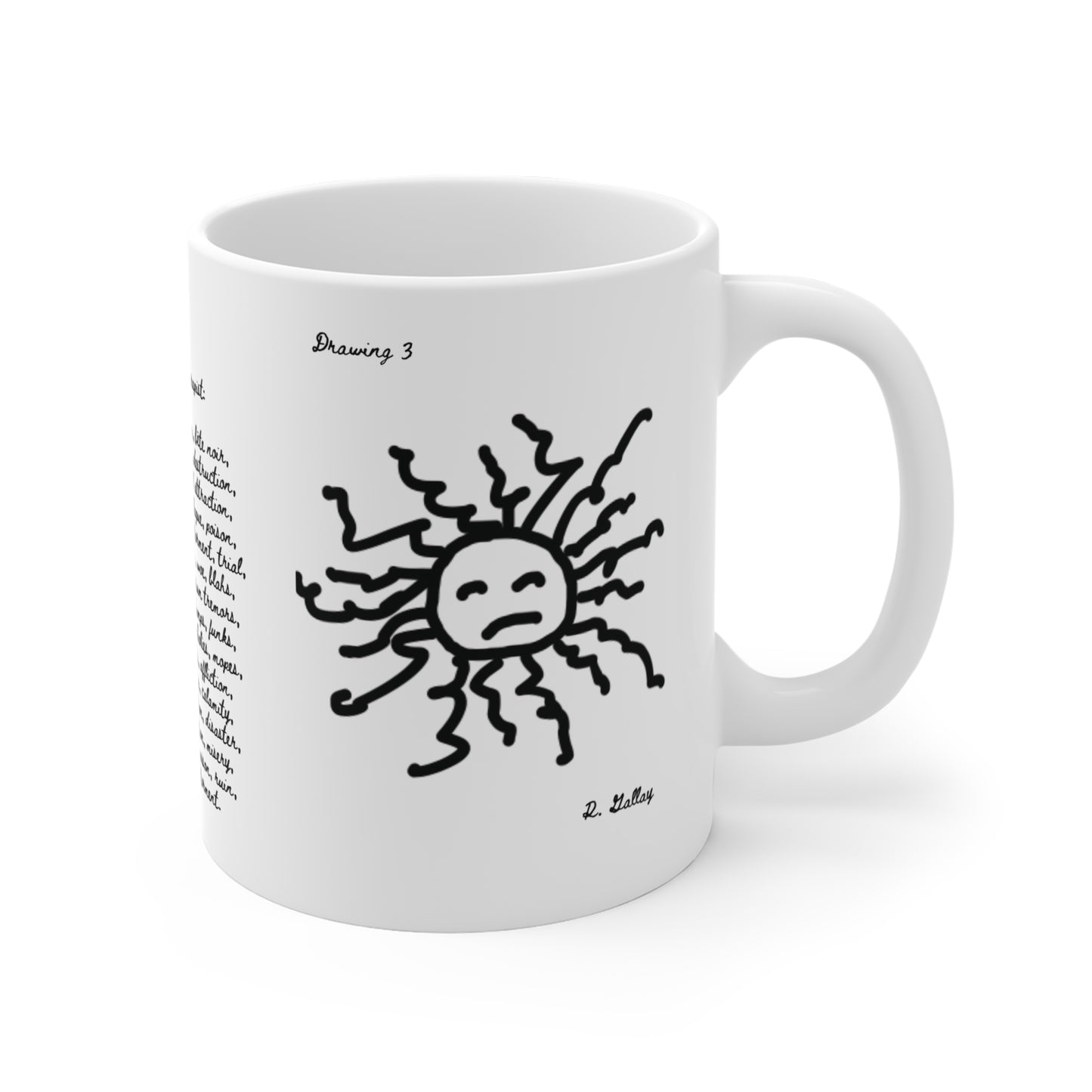 Dark Squiggles & Prose 3 by R. Gallay - Coffee Mug For Days of Ennui - 11oz