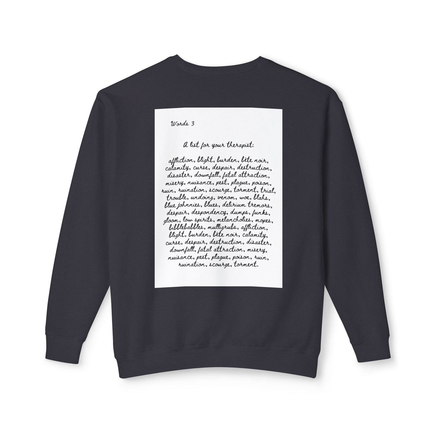 Dark Squiggles & Prose 3 by R. Gallay - Cozy Unisex Crewneck Sweatshirt For Days of Ennui