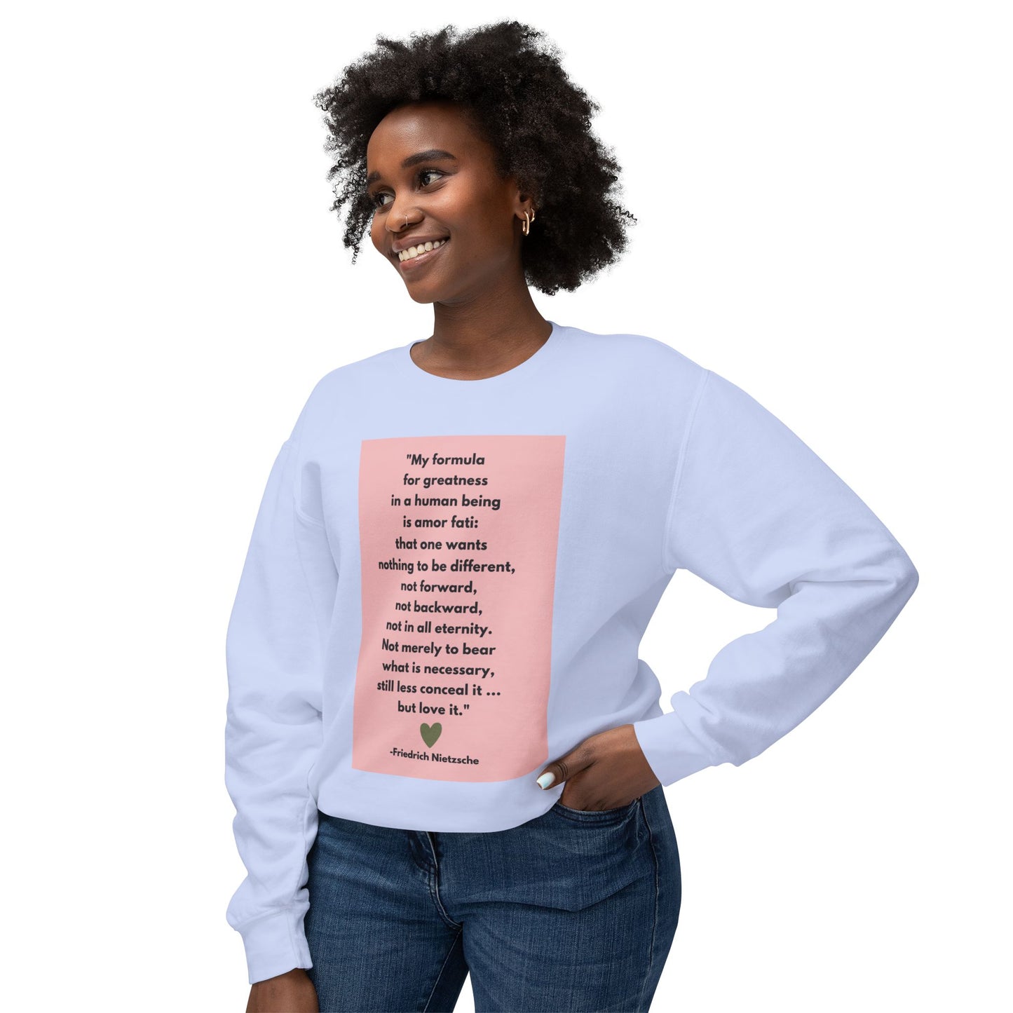 Amor Fati - Formula For Greatness -  Cozy Ring-Spun Sweatshirt For Brooding Existentialists