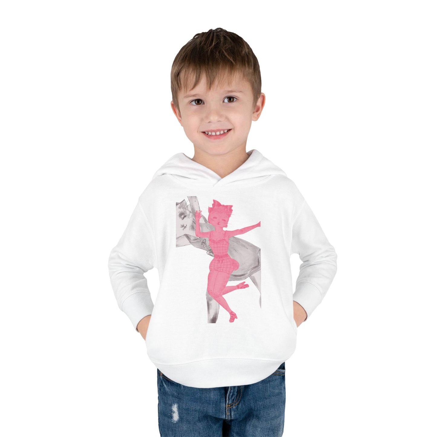 Heather & Ginger - Dancing Kitties -Cozy Pullover Fleece Hoodie for Curious Kids