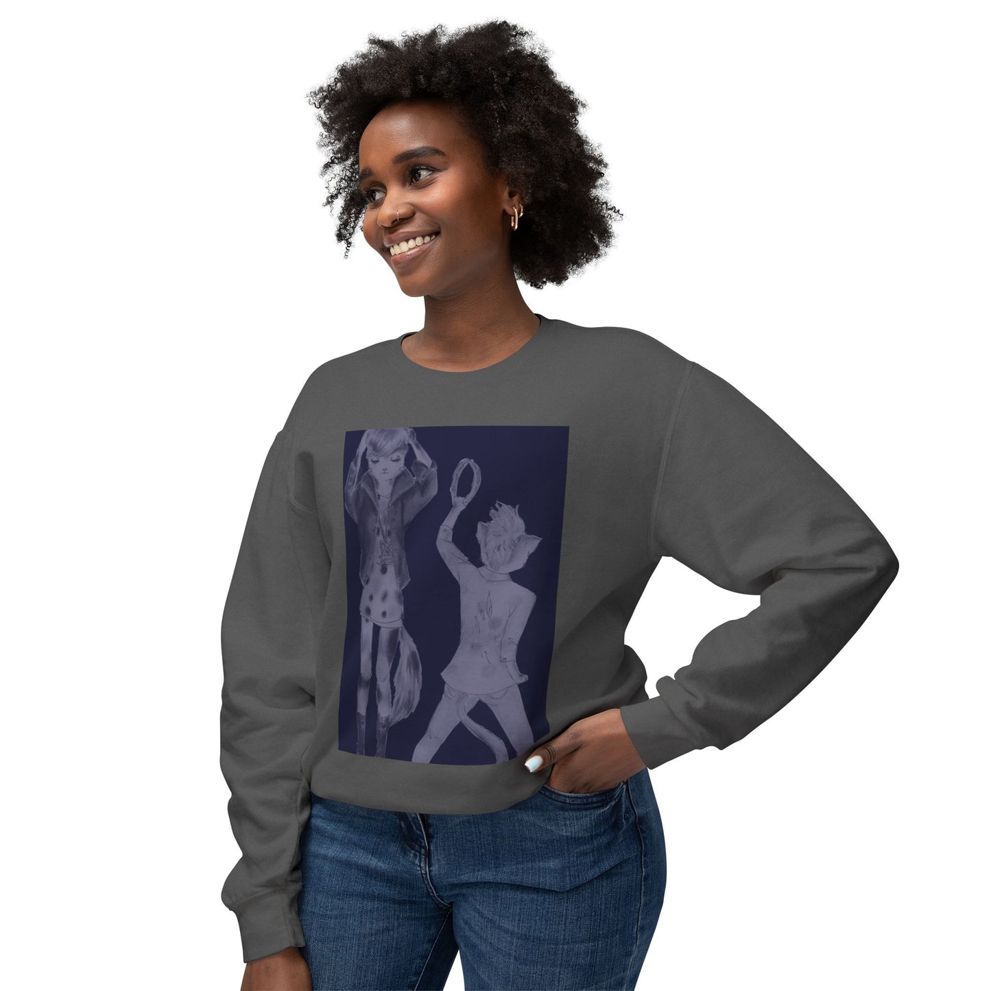 Rock On, Goth Girl Kitties - Cozy Ring-Spun Sweatshirt For Suffragettes