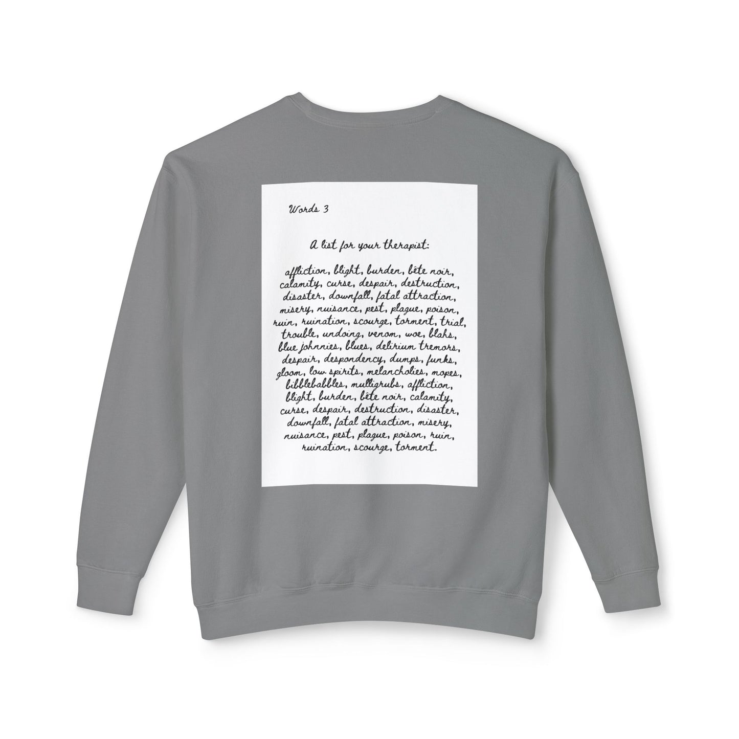 Dark Squiggles & Prose 3 by R. Gallay - Cozy Unisex Crewneck Sweatshirt For Days of Ennui