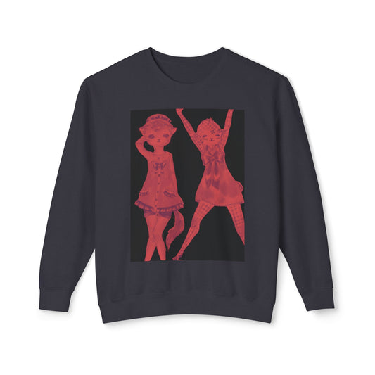 Vermillion Shimmy Kitties - Cozy Ring-Spun Sweatshirt For Suffragettes