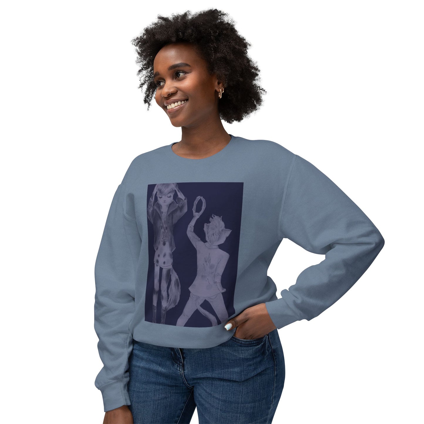 Rock On, Goth Girl Kitties - Cozy Ring-Spun Sweatshirt For Suffragettes