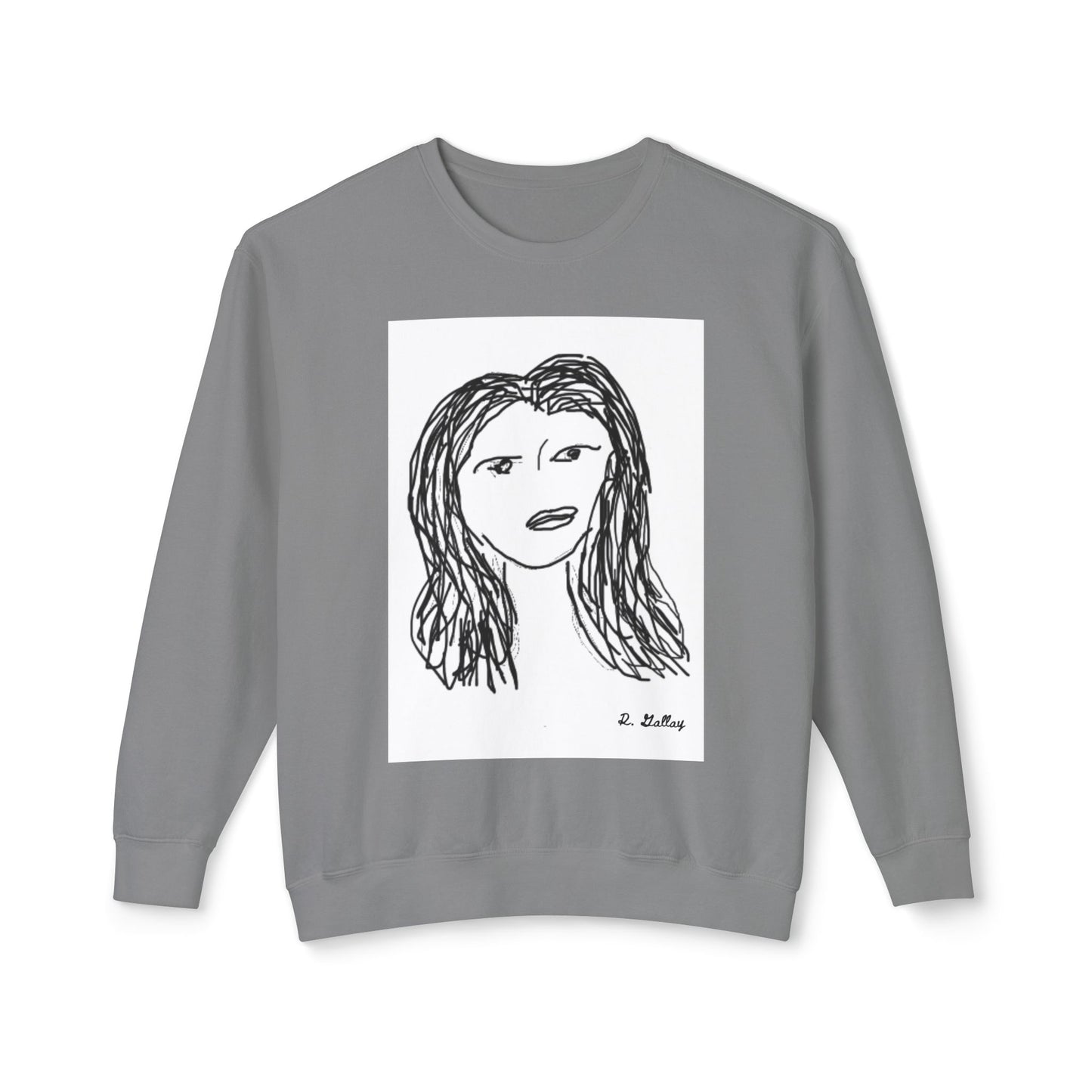 Dark Squiggles & Prose 1 by R. Gallay - Cozy Unisex Crewneck Sweatshirt For Days of Ennui