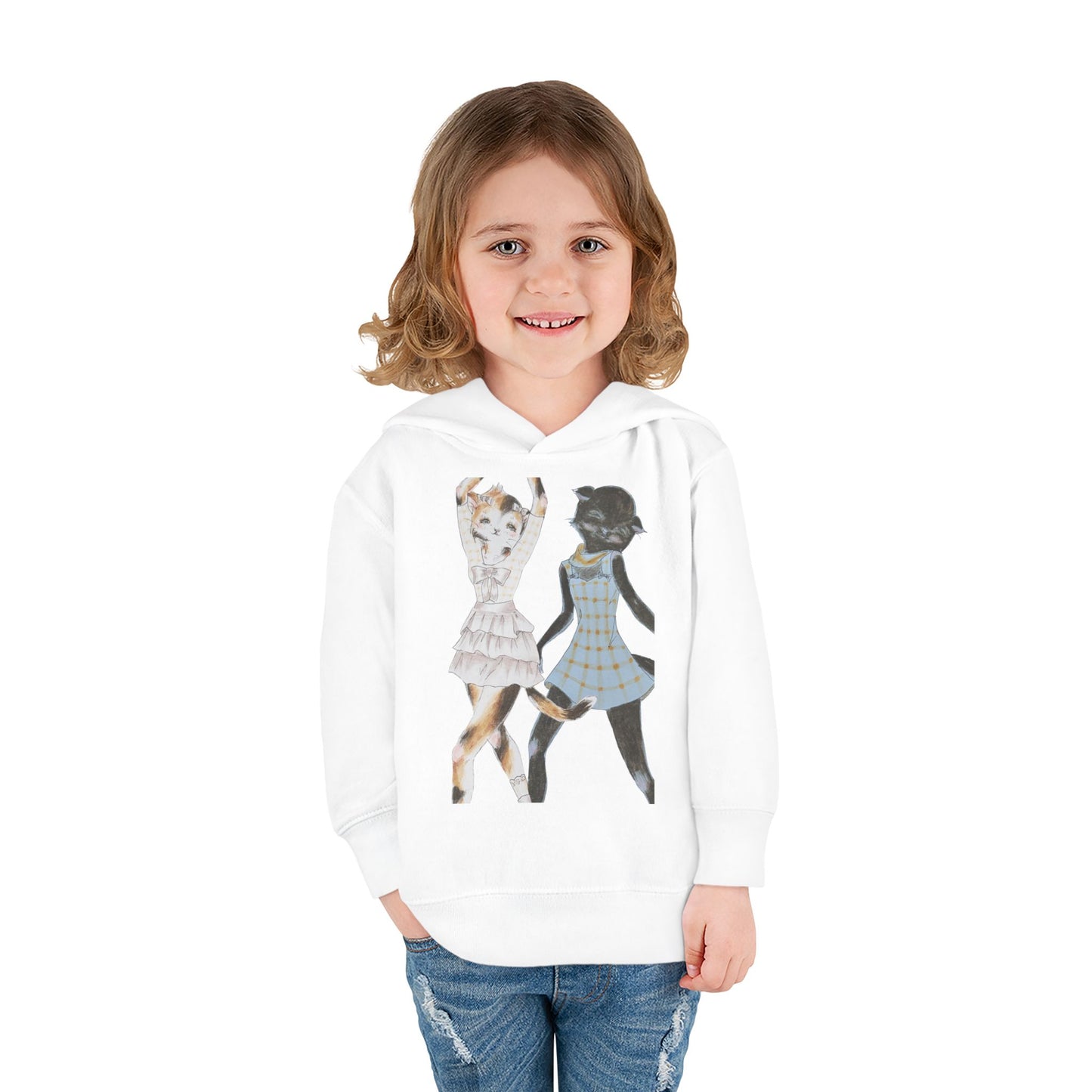 LouLou & Cyd - Dancing Kitties -Cozy Pullover Fleece Hoodie for Curious Kids