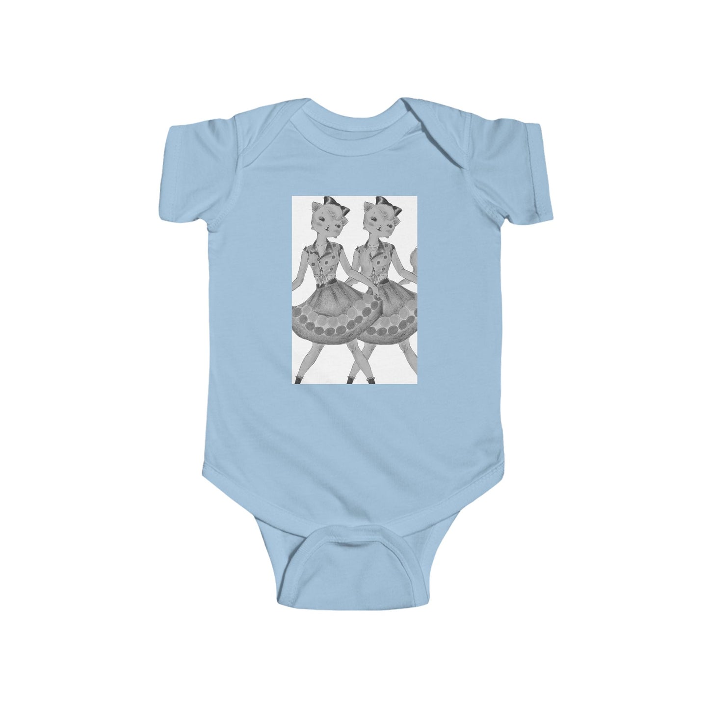 Maddie, Maddie - Dancing Kitties - Cotton Jersey Bodysuit for Dancing Babies