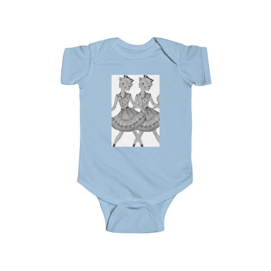 Maddie, Maddie - Dancing Kitties - Cotton Jersey Bodysuit for Dancing Babies