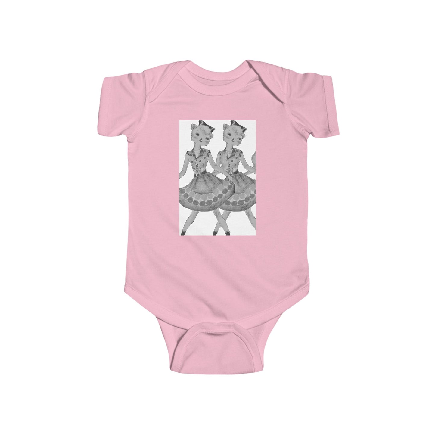 Maddie, Maddie - Dancing Kitties - Cotton Jersey Bodysuit for Dancing Babies