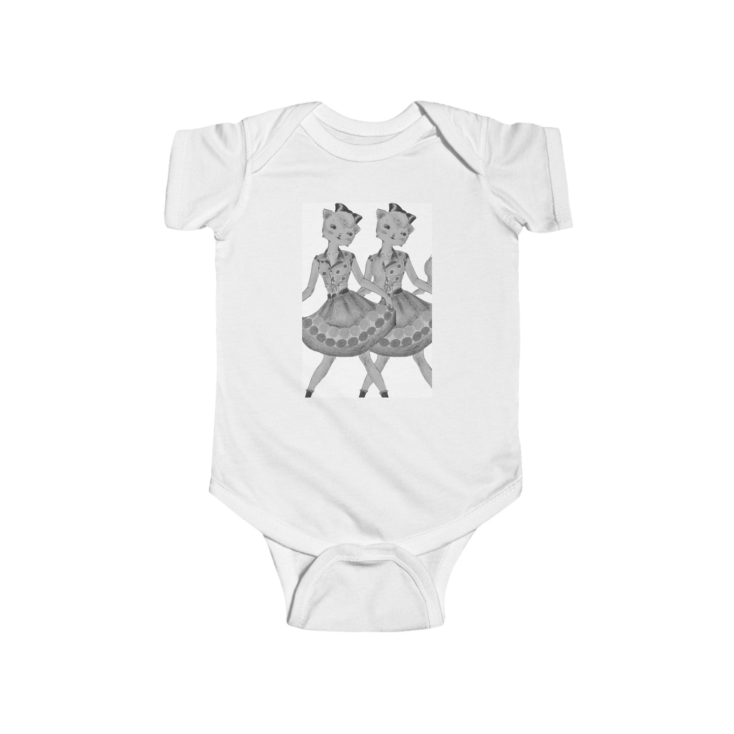 Maddie, Maddie - Dancing Kitties - Cotton Jersey Bodysuit for Dancing Babies