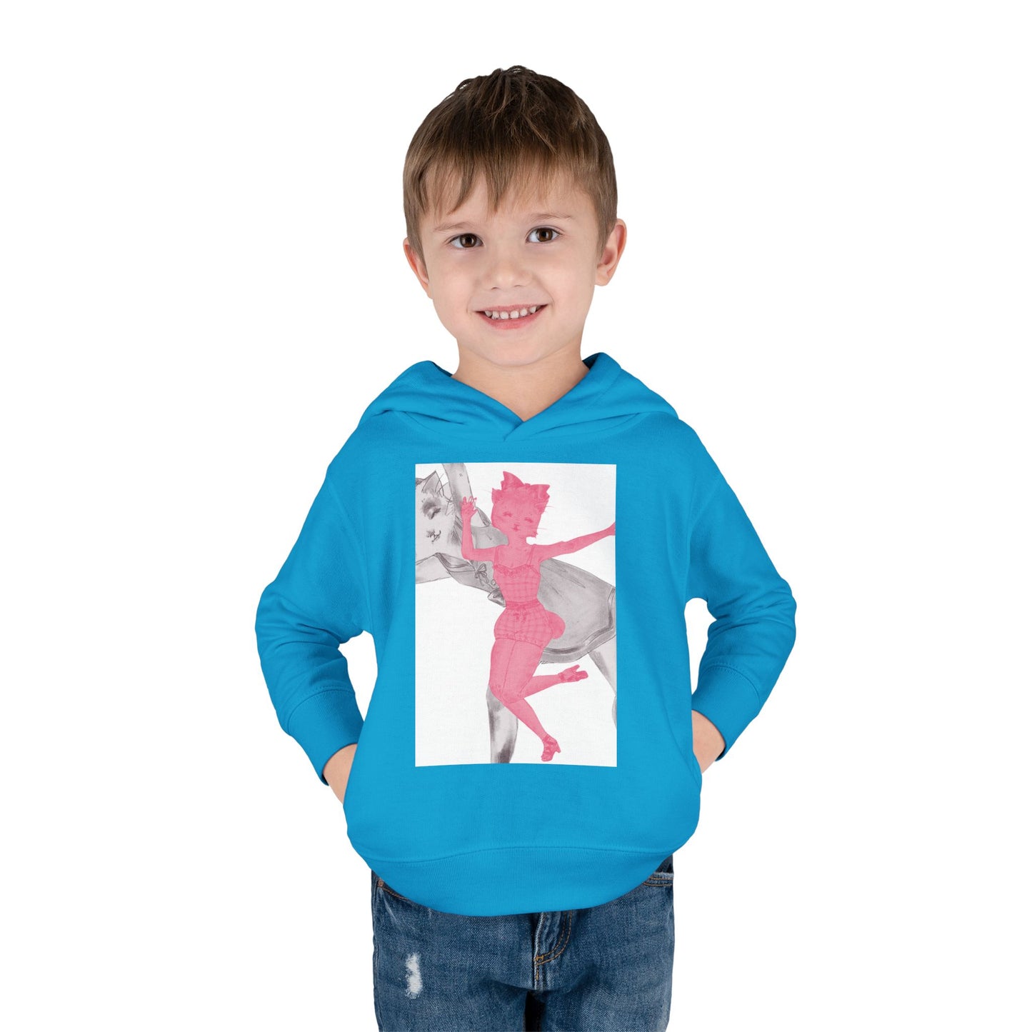 Heather & Ginger - Dancing Kitties -Cozy Pullover Fleece Hoodie for Curious Kids