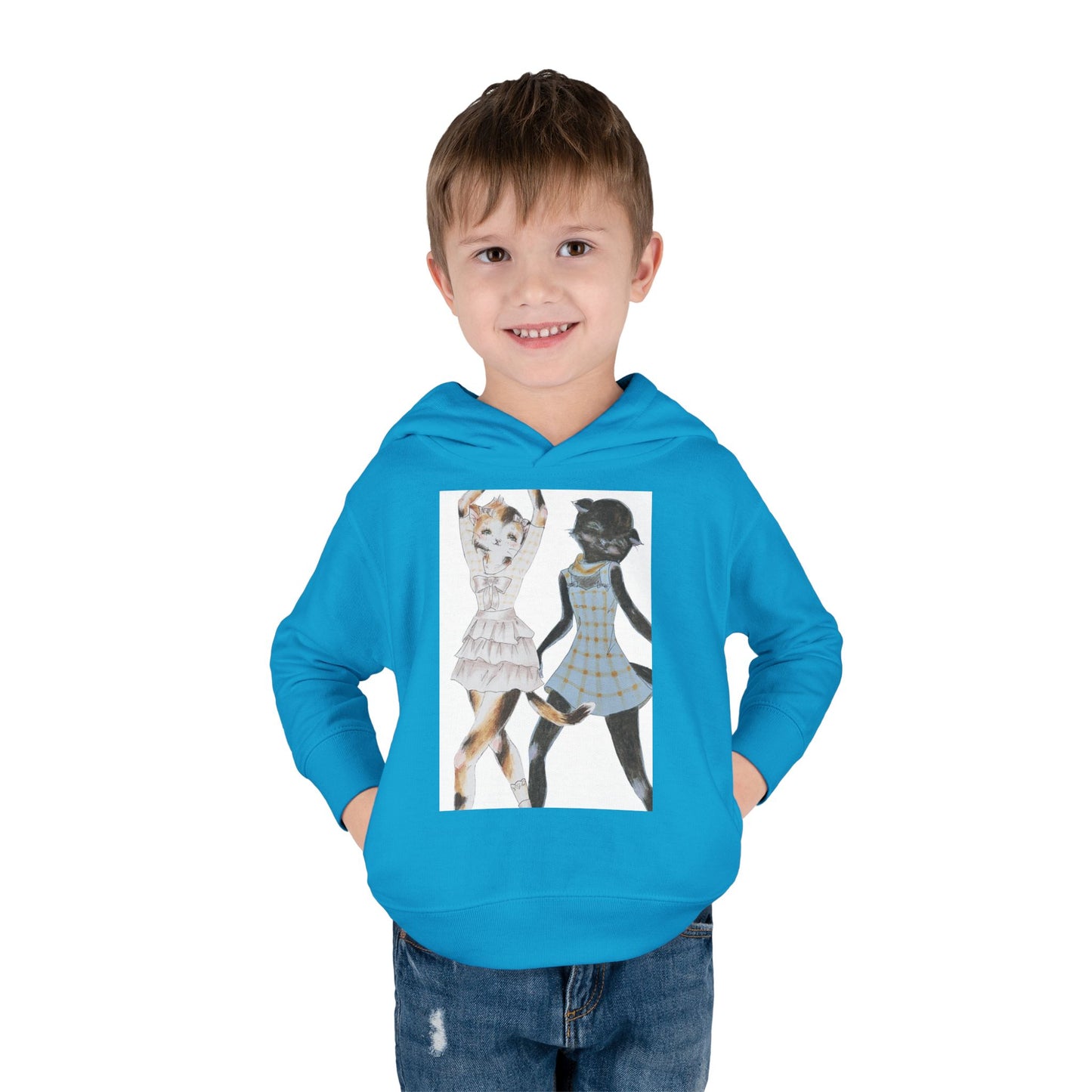 LouLou & Cyd - Dancing Kitties -Cozy Pullover Fleece Hoodie for Curious Kids