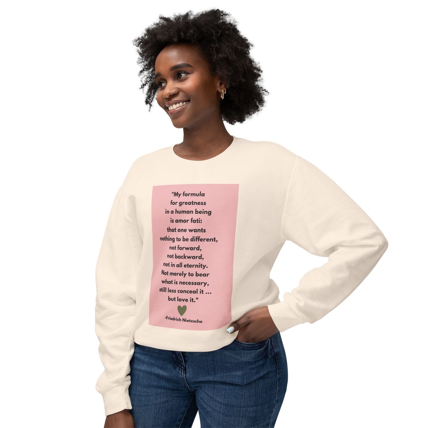 Amor Fati - Formula For Greatness -  Cozy Ring-Spun Sweatshirt For Brooding Existentialists