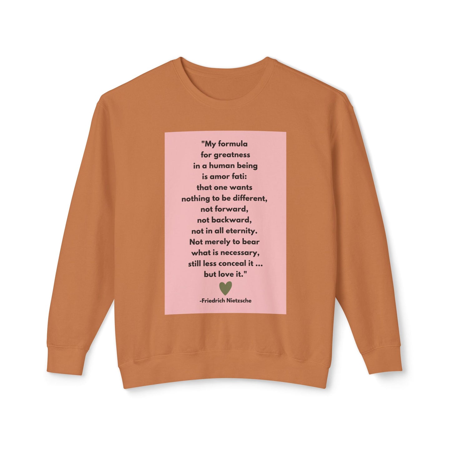 Amor Fati - Formula For Greatness -  Cozy Ring-Spun Sweatshirt For Brooding Existentialists