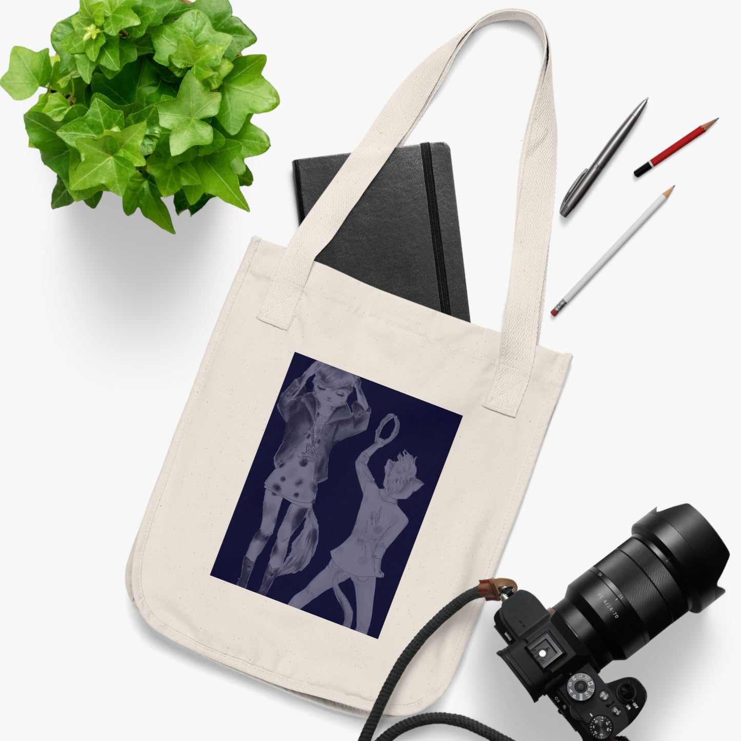 Rock On, Goth Girl Kitties - Organic Canvas Tote Bag for the Revolution