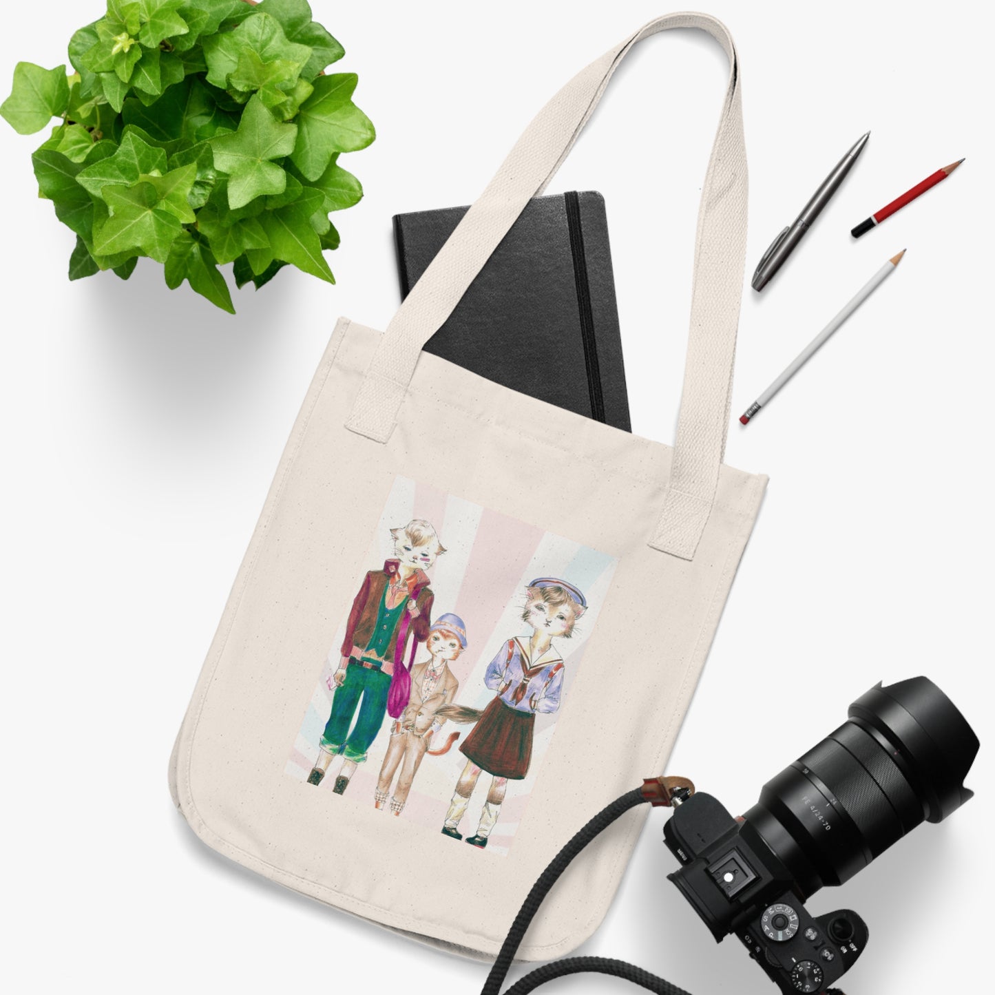 Les Halles Kitties - Organic Canvas Tote Bag for the Revolution