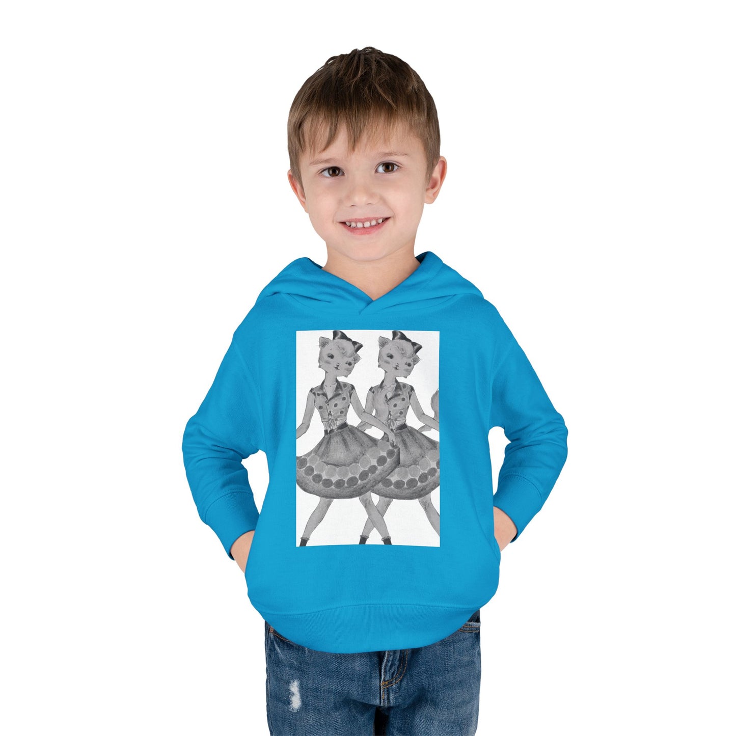 Maddie, Maddie - Dancing Kitties -Cozy Pullover Fleece Hoodie for Curious Kids