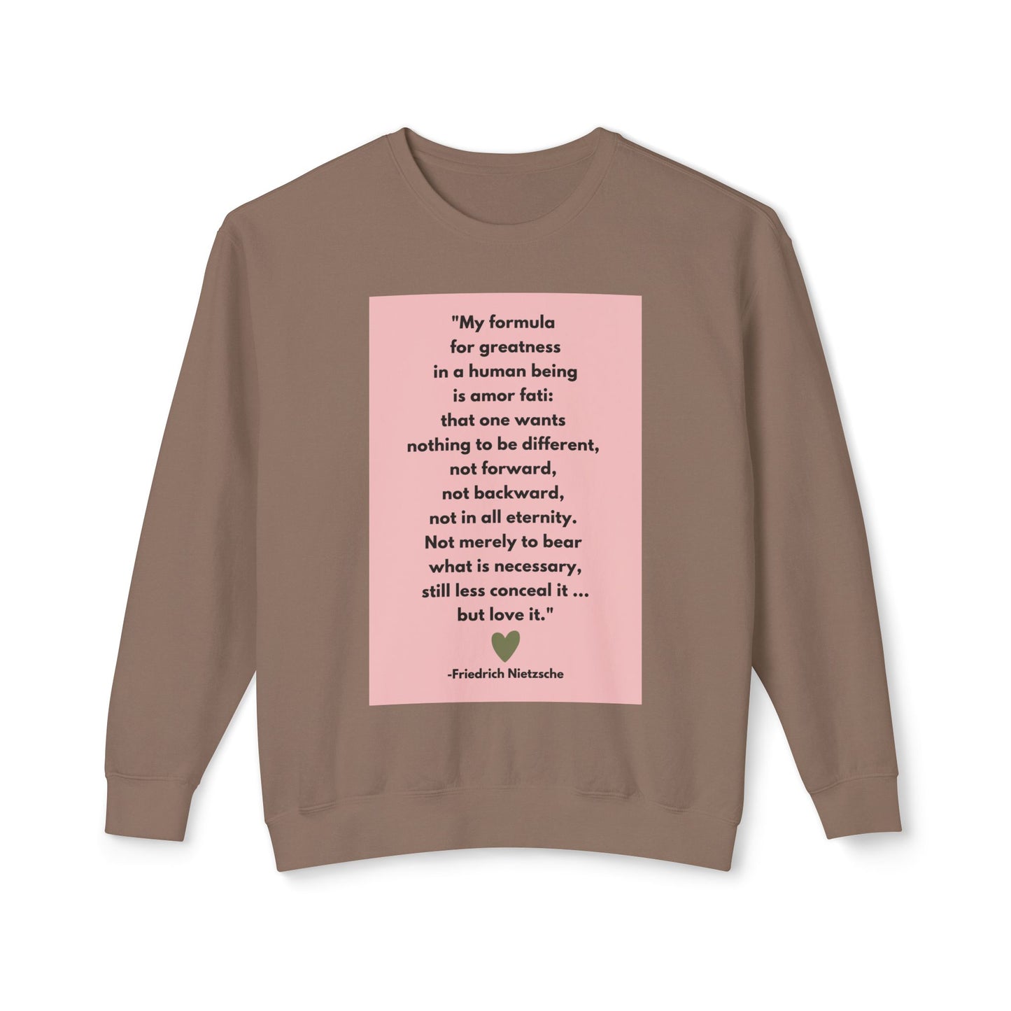 Amor Fati - Formula For Greatness -  Cozy Ring-Spun Sweatshirt For Brooding Existentialists