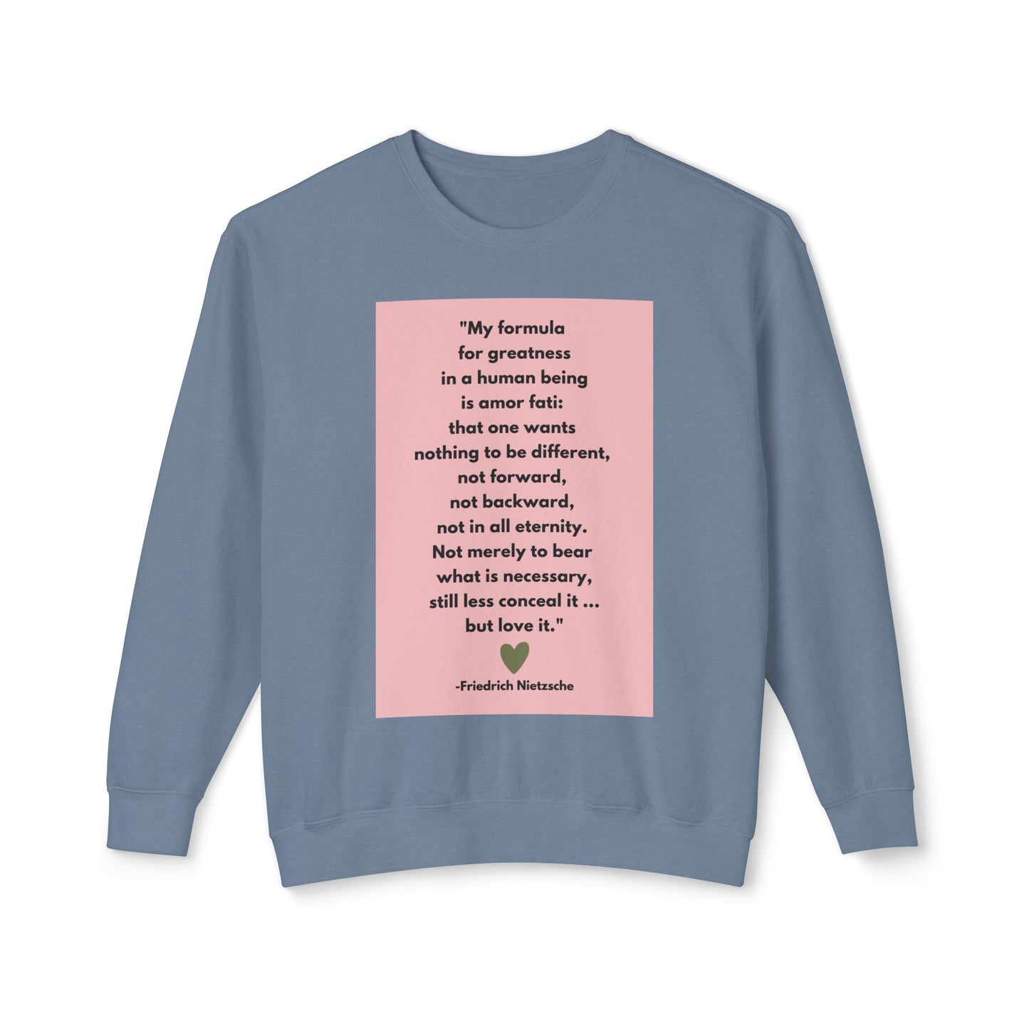 Amor Fati - Formula For Greatness -  Cozy Ring-Spun Sweatshirt For Brooding Existentialists