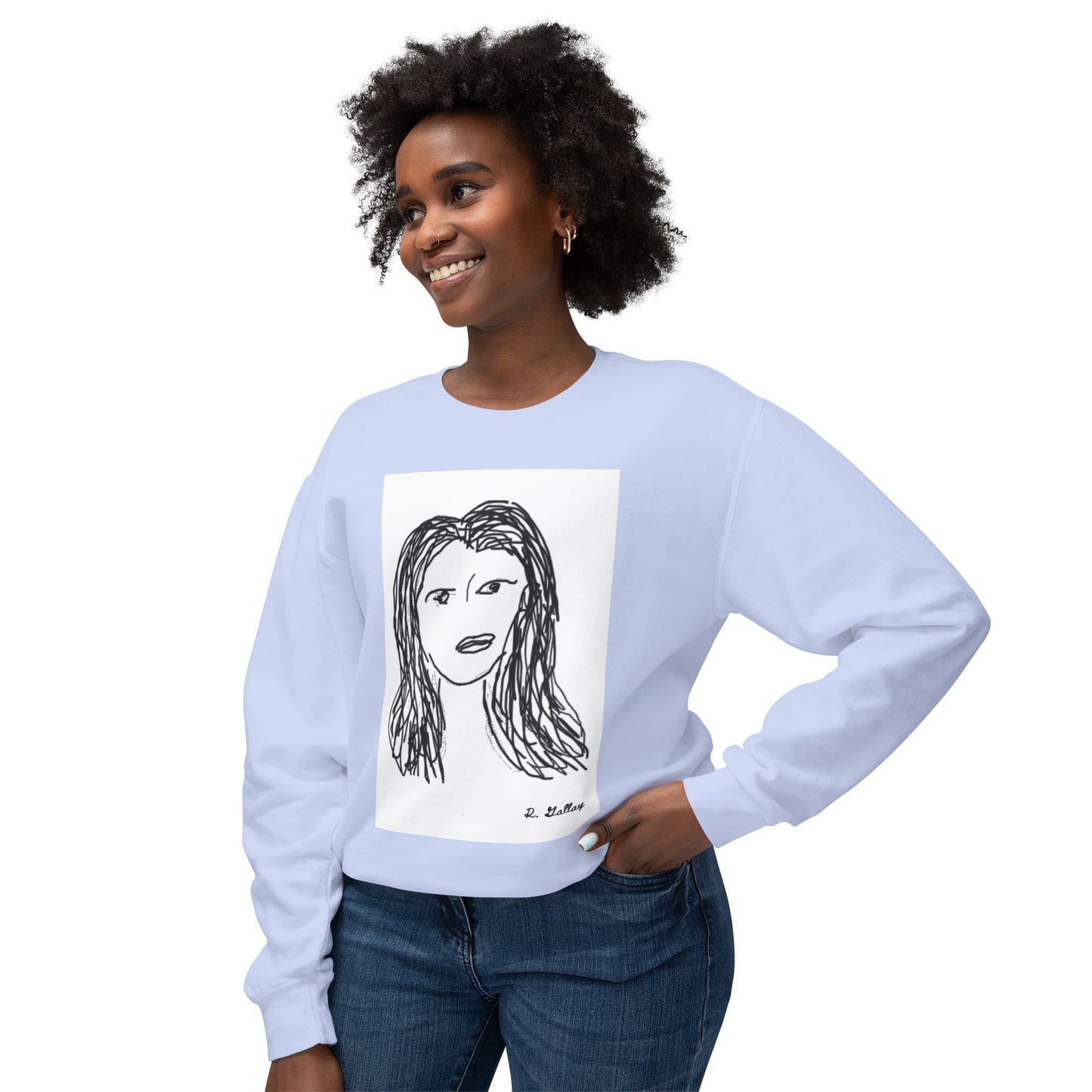 Dark Squiggles & Prose 1 by R. Gallay - Cozy Unisex Crewneck Sweatshirt For Days of Ennui