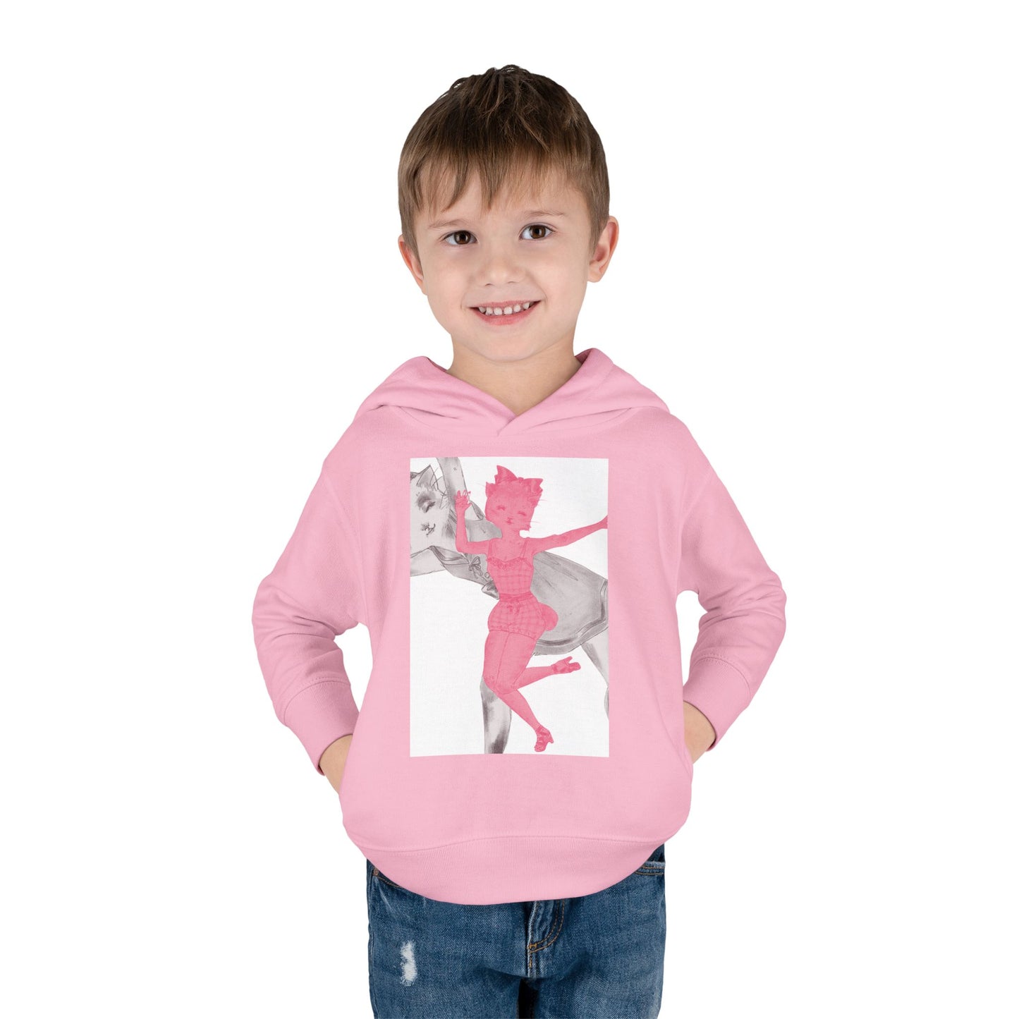 Heather & Ginger - Dancing Kitties -Cozy Pullover Fleece Hoodie for Curious Kids