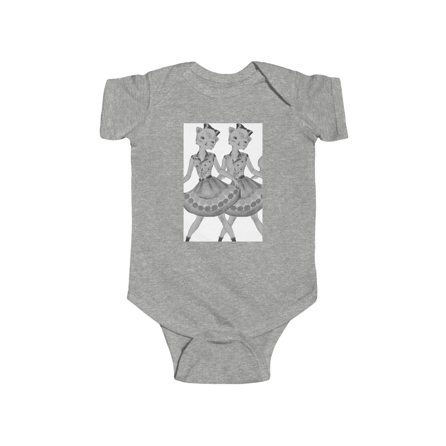 Maddie, Maddie - Dancing Kitties - Cotton Jersey Bodysuit for Dancing Babies