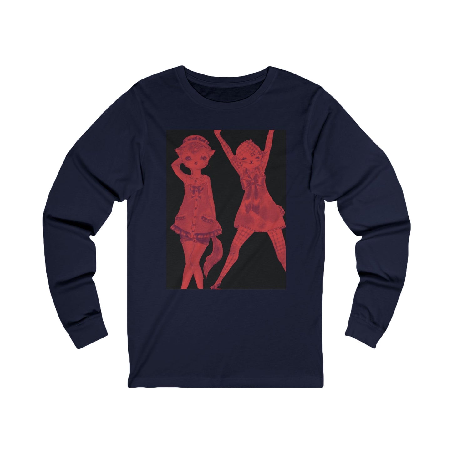 Vermillion Shimmy Kitties - Winter is Upon Us - Cozy Ring-Spun Cotton Jersey Long Sleeve Tee