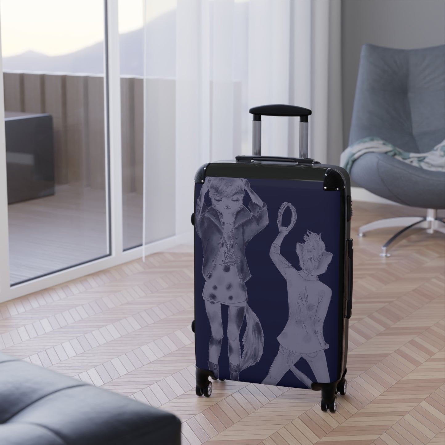 Rock On, Goth Girl Kitties - Various Sizes of Suitcases & Luggage for World Travel and Domination.