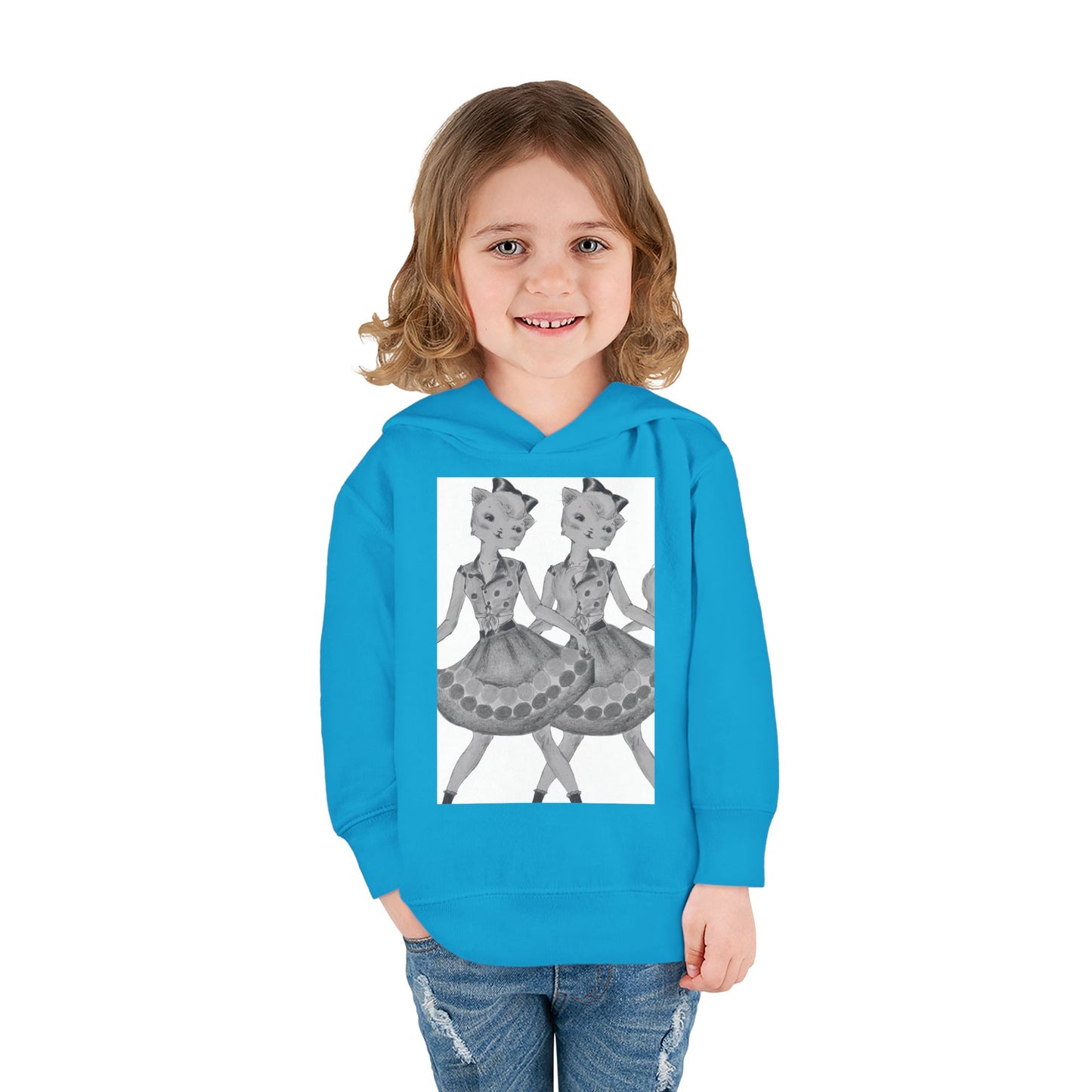 Maddie, Maddie - Dancing Kitties -Cozy Pullover Fleece Hoodie for Curious Kids