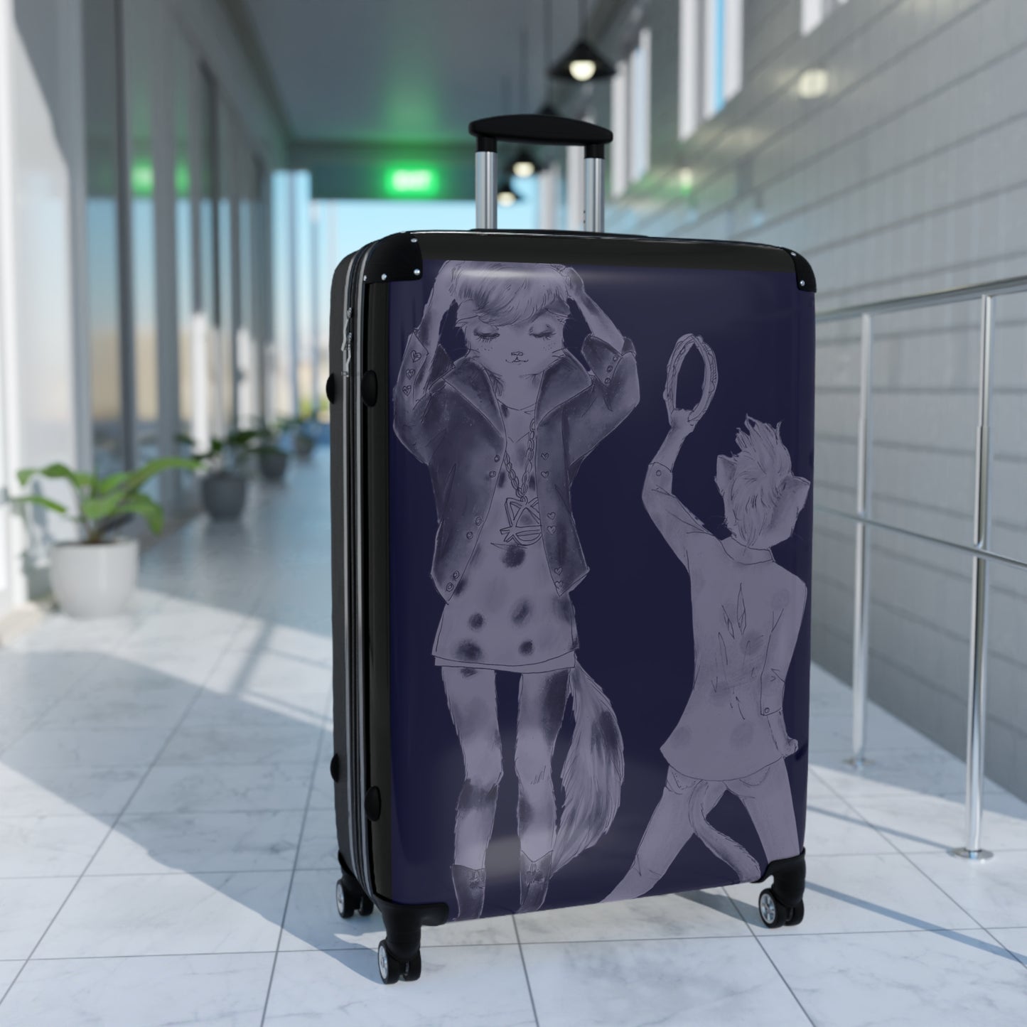 Rock On, Goth Girl Kitties - Various Sizes of Suitcases & Luggage for World Travel and Domination.