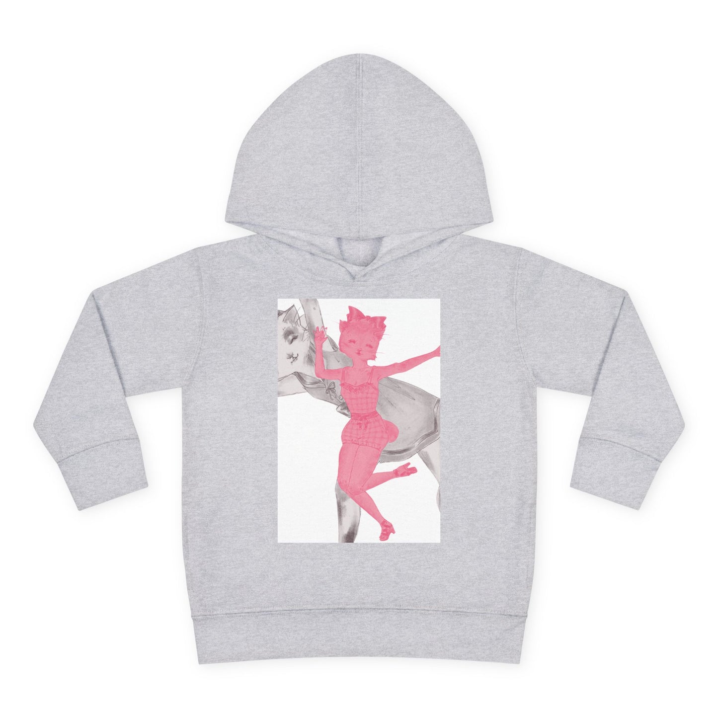 Heather & Ginger - Dancing Kitties -Cozy Pullover Fleece Hoodie for Curious Kids