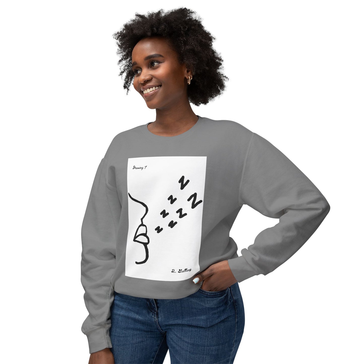 Dark Squiggles & Prose 7 by R. Gallay - Cozy Unisex Crewneck Sweatshirt For Days of Ennui