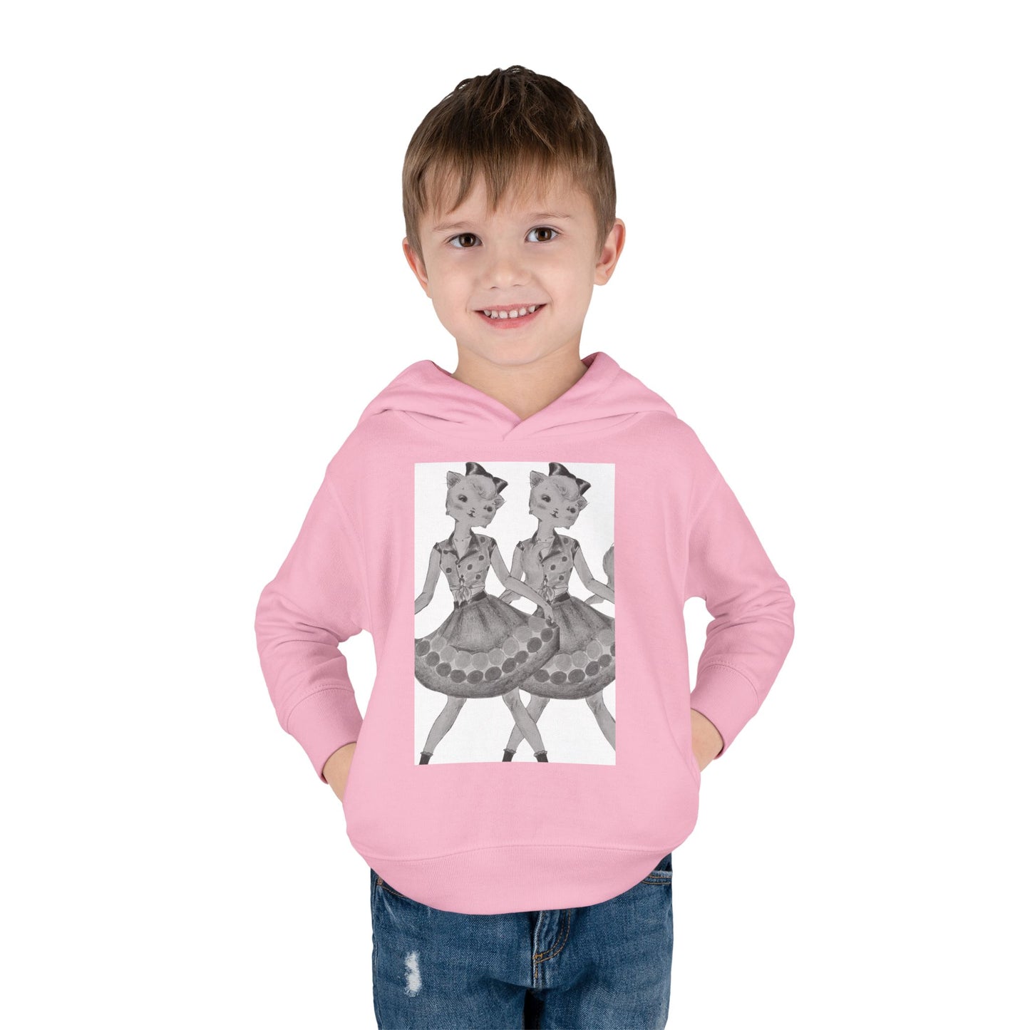 Maddie, Maddie - Dancing Kitties -Cozy Pullover Fleece Hoodie for Curious Kids