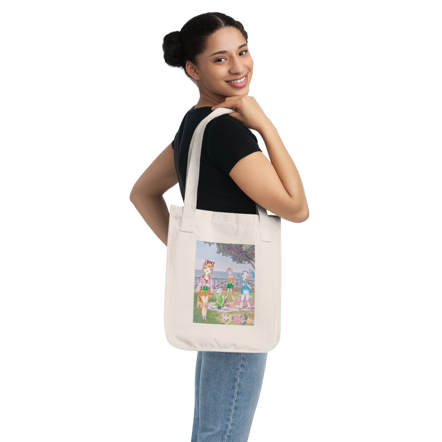 Sunday In The Park With The Anarkitties - Organic Canvas Tote Bag for the Revolution