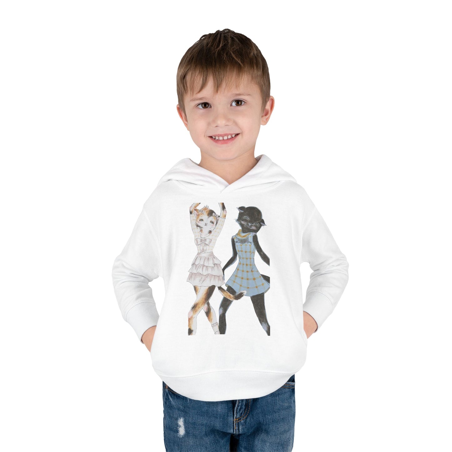 LouLou & Cyd - Dancing Kitties -Cozy Pullover Fleece Hoodie for Curious Kids