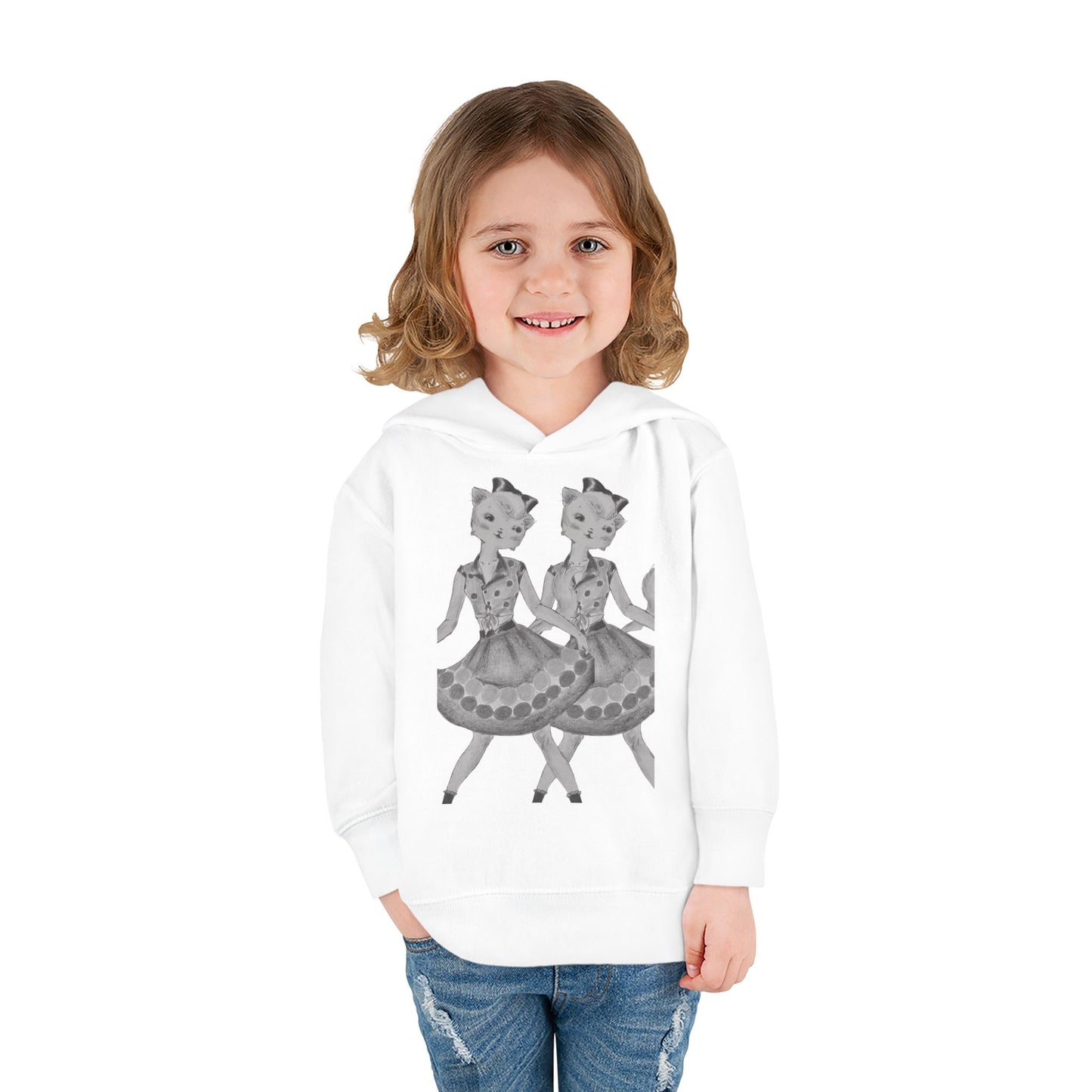 Maddie, Maddie - Dancing Kitties -Cozy Pullover Fleece Hoodie for Curious Kids