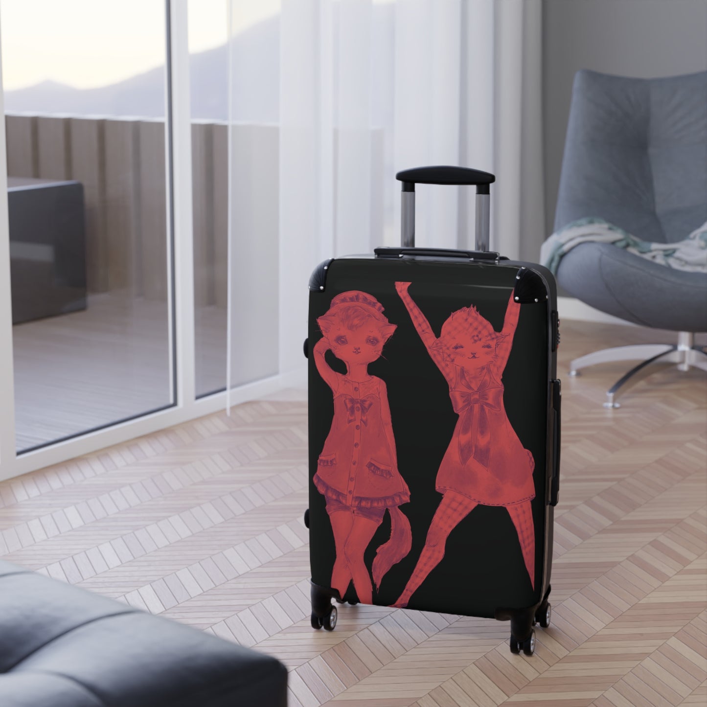 Vermillion Shimmy Kitties - Various Sizes of Suitcases & Luggage for World Travel and Domination.