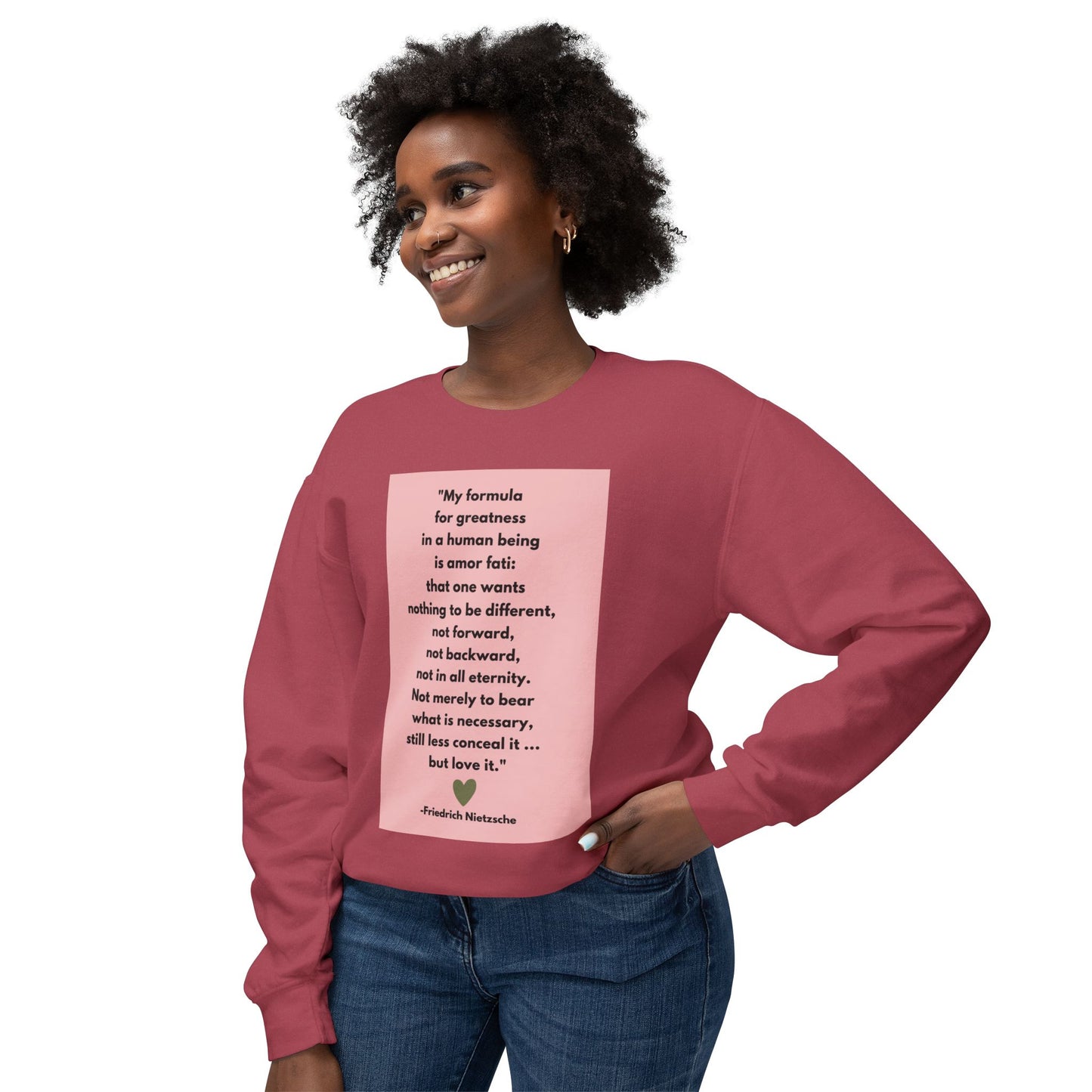 Amor Fati - Formula For Greatness -  Cozy Ring-Spun Sweatshirt For Brooding Existentialists