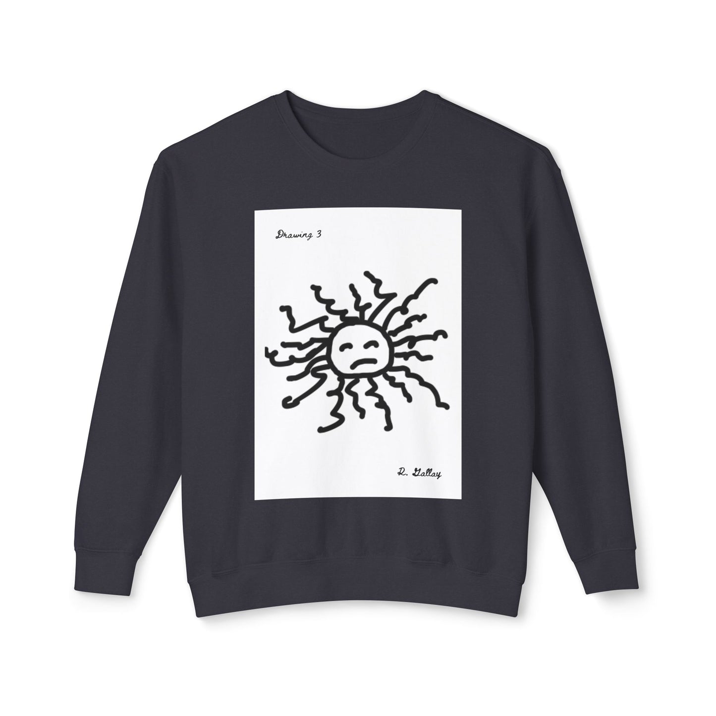 Dark Squiggles & Prose 3 by R. Gallay - Cozy Unisex Crewneck Sweatshirt For Days of Ennui